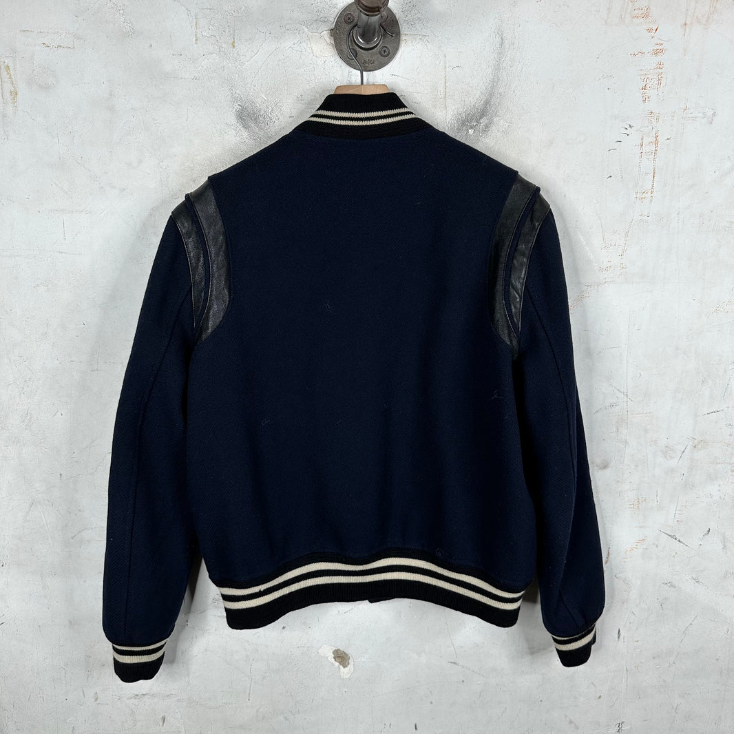 Saint Laurent Navy Thick Teddy Jacket