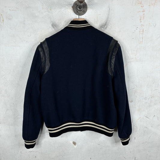 Saint Laurent Navy Thick Teddy Jacket