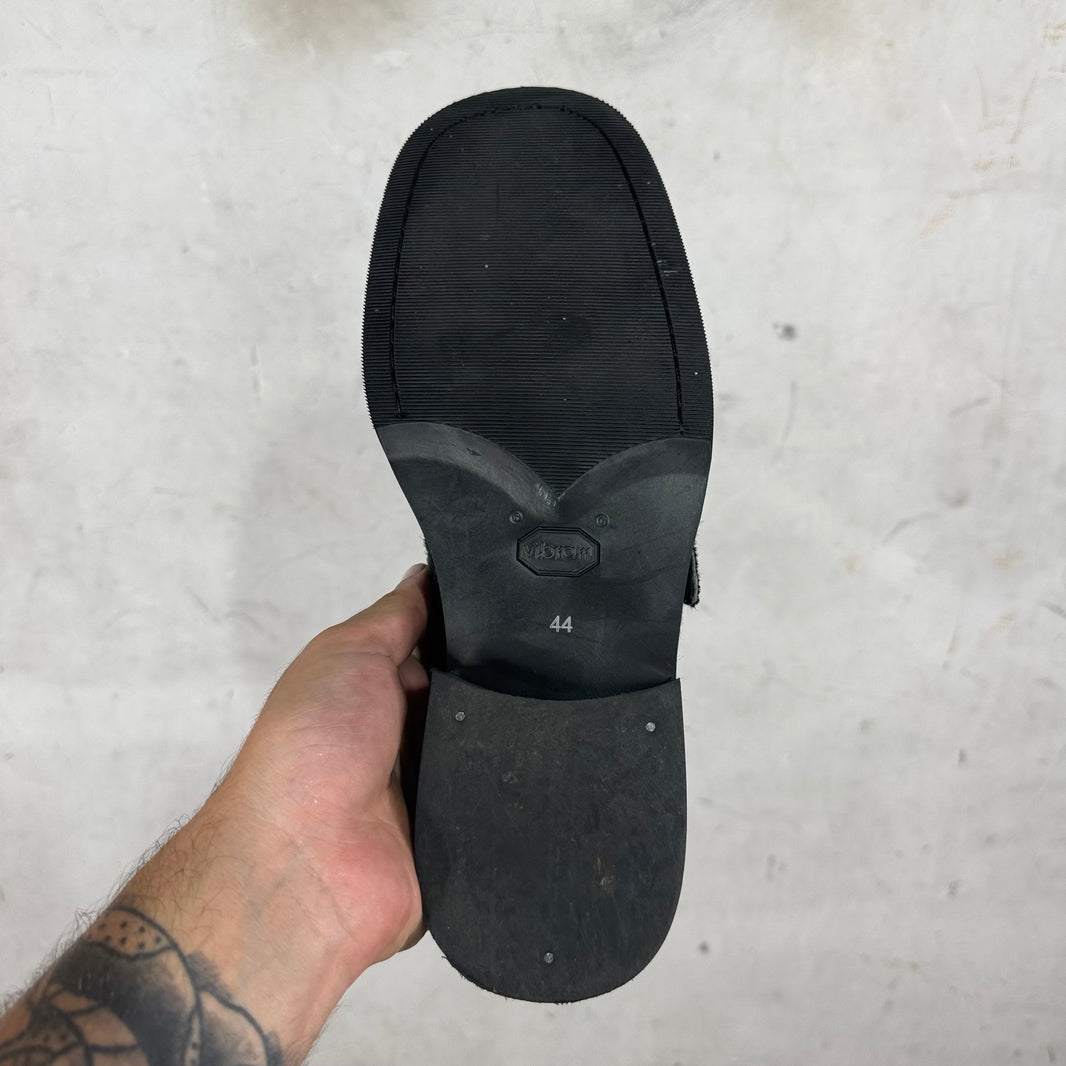 Our Legacy Black Ponyhair Camion Mules