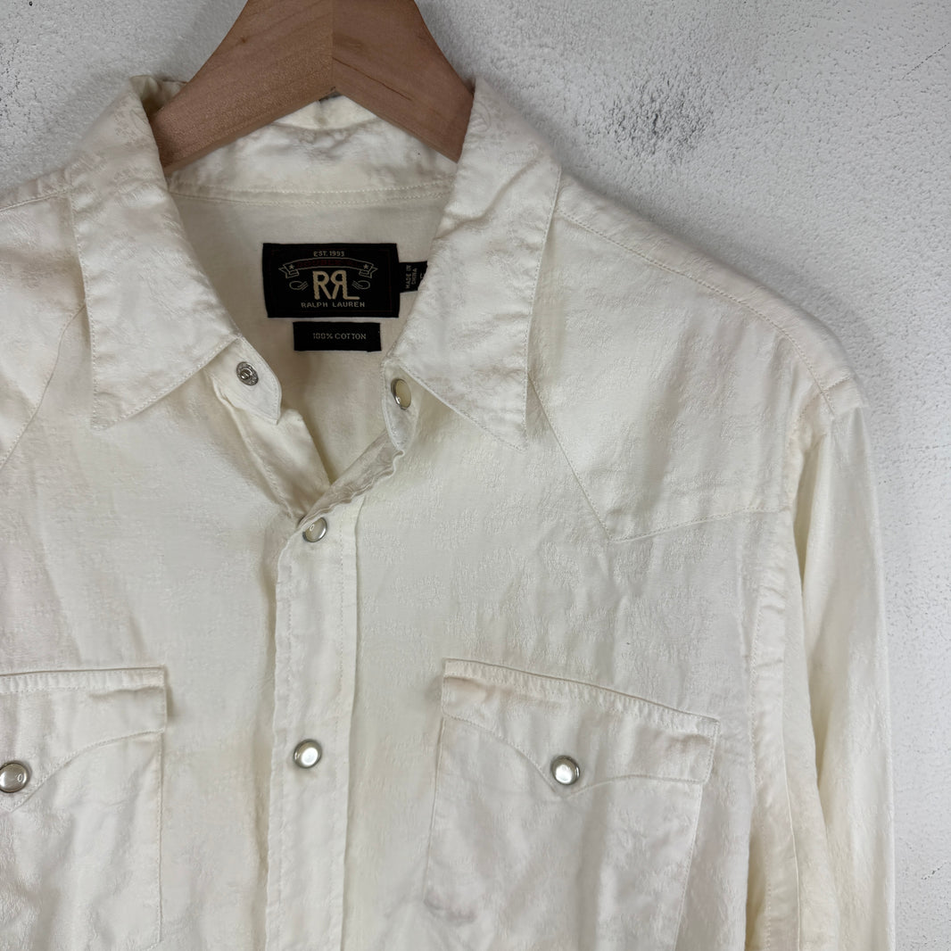 RRL White Floral Cropped Western Shirt