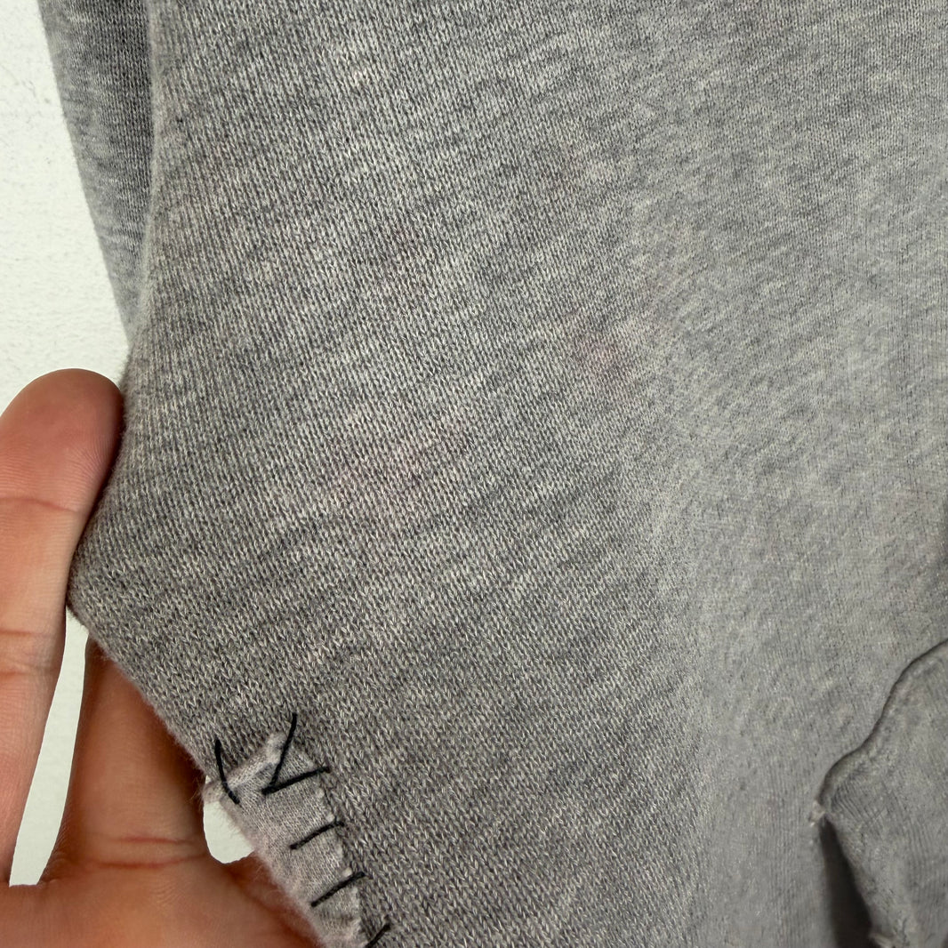 Balmain Gray Patchwork Graffiti Zip Up Hoodie