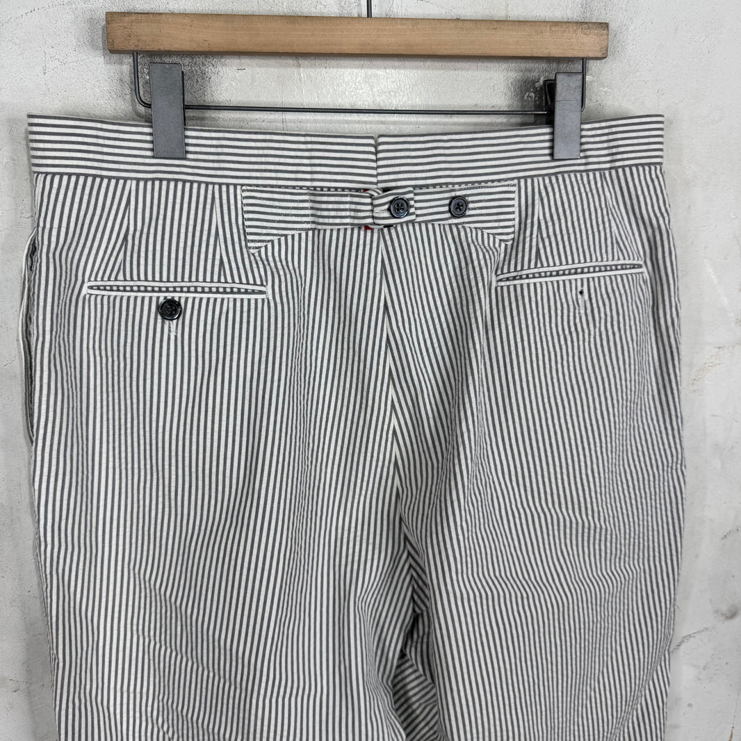Thom Browne Striped Seersucker 2 Piece Suit