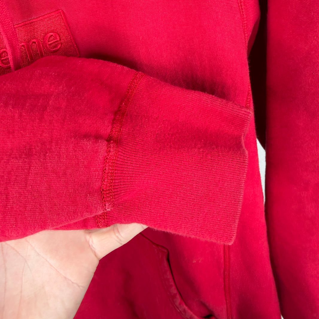 Supreme Bleached Red Tonal Box Logo Hoodie