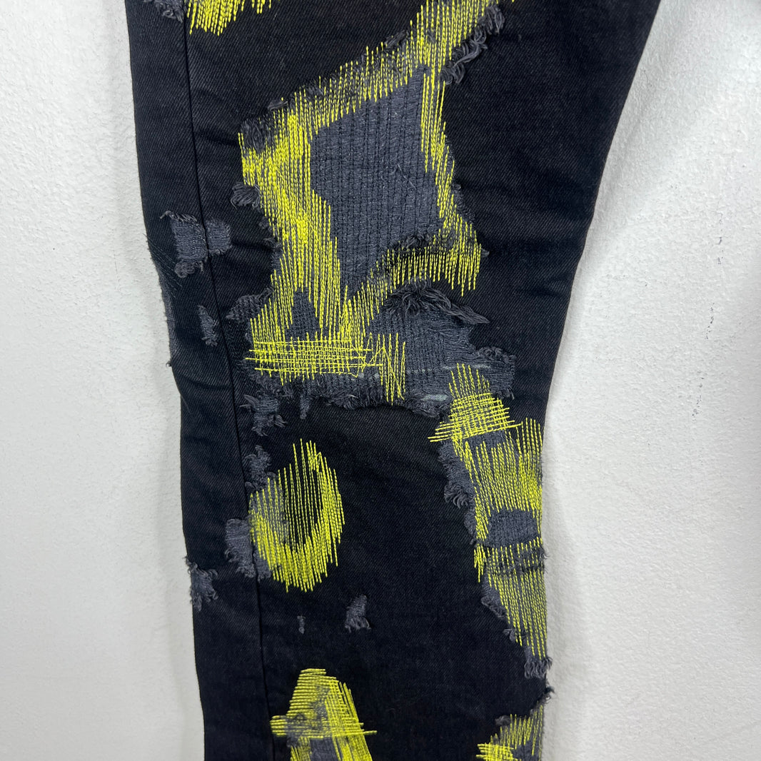 Endless Denim Yellow Logo Denim Jeans
