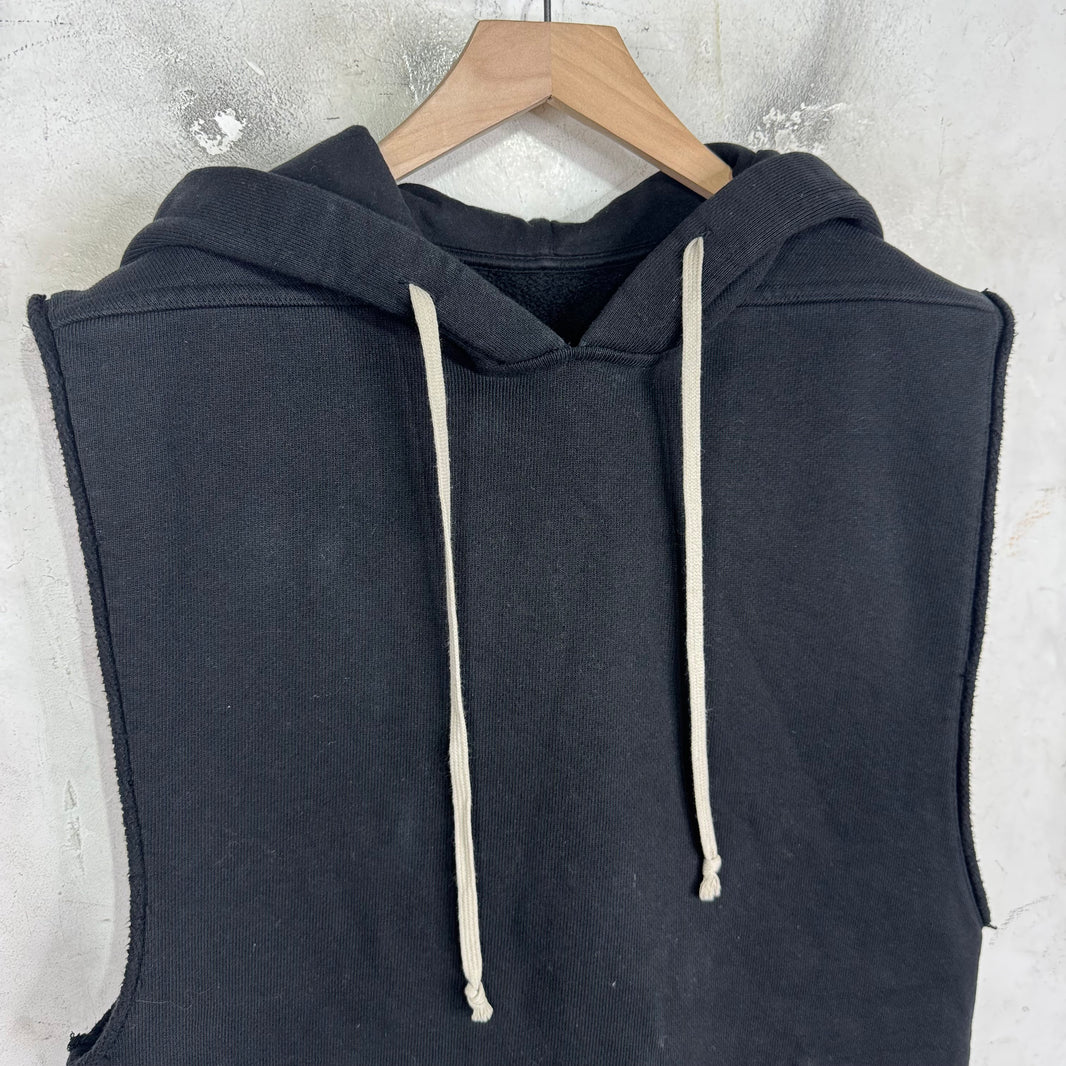 Rick Owens Black Sleeveless Hoodie