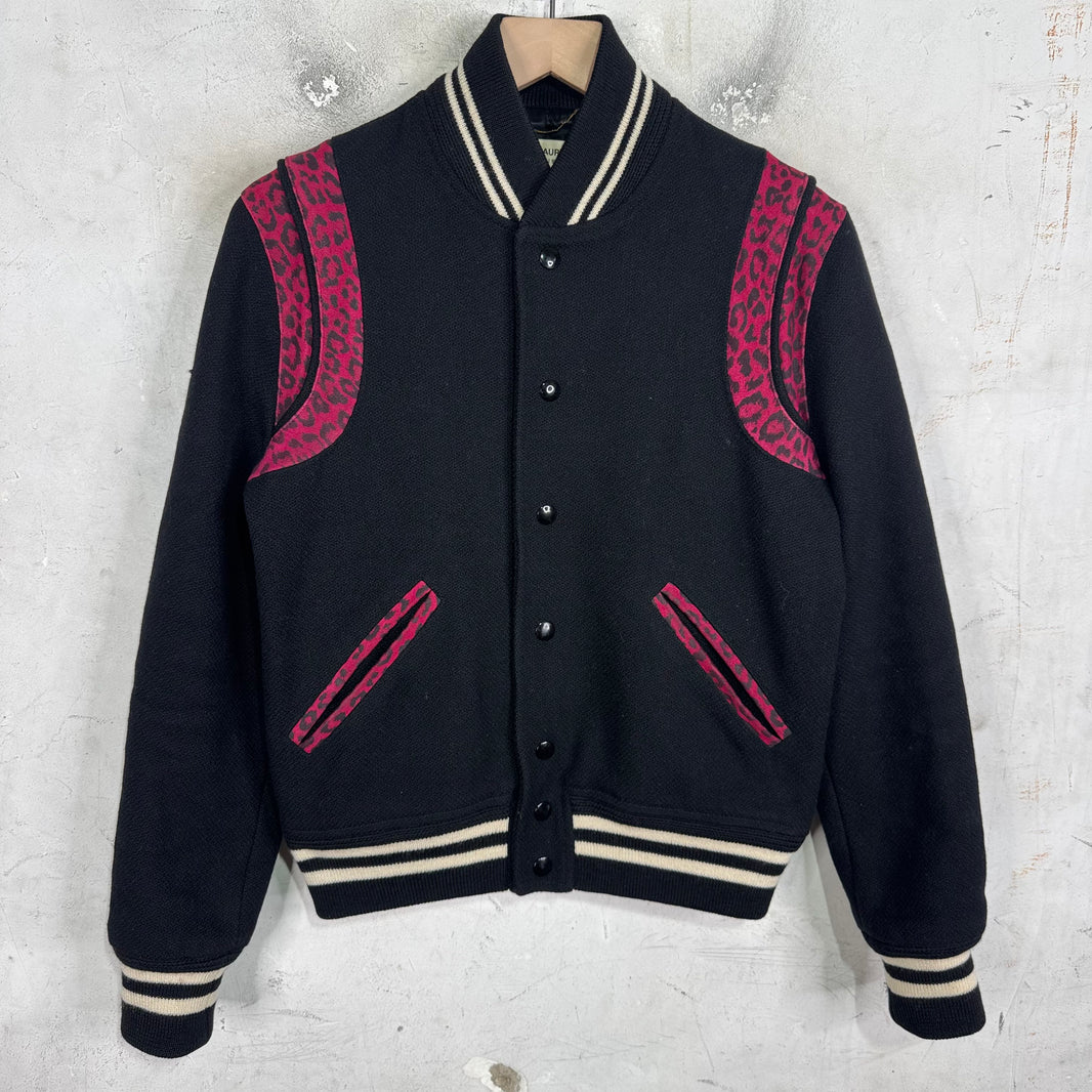 Saint Laurent 2015 Wool Suede Red Cheetah Teddy