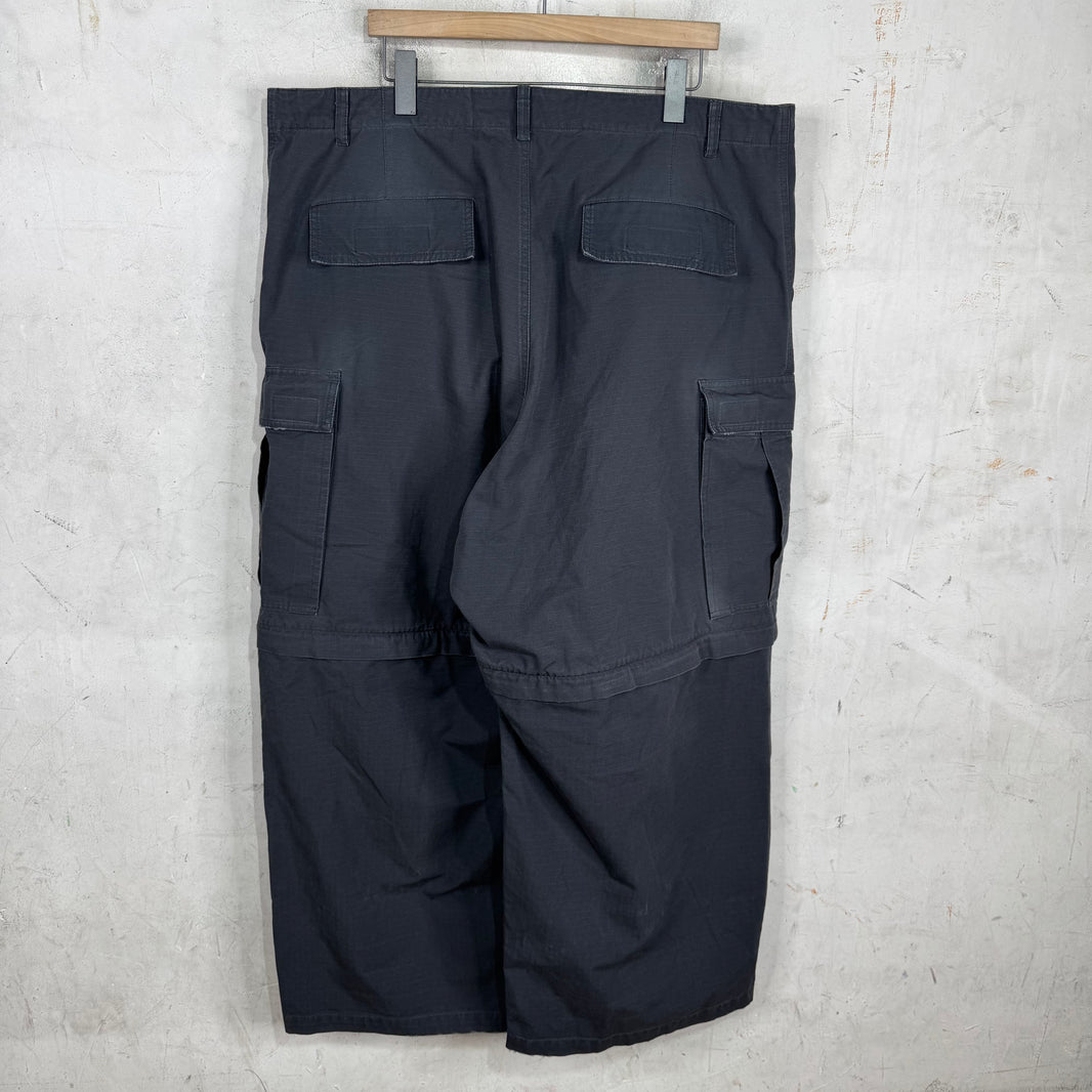 Balenciaga Grey Distressed Ripstop Convertible Cargos