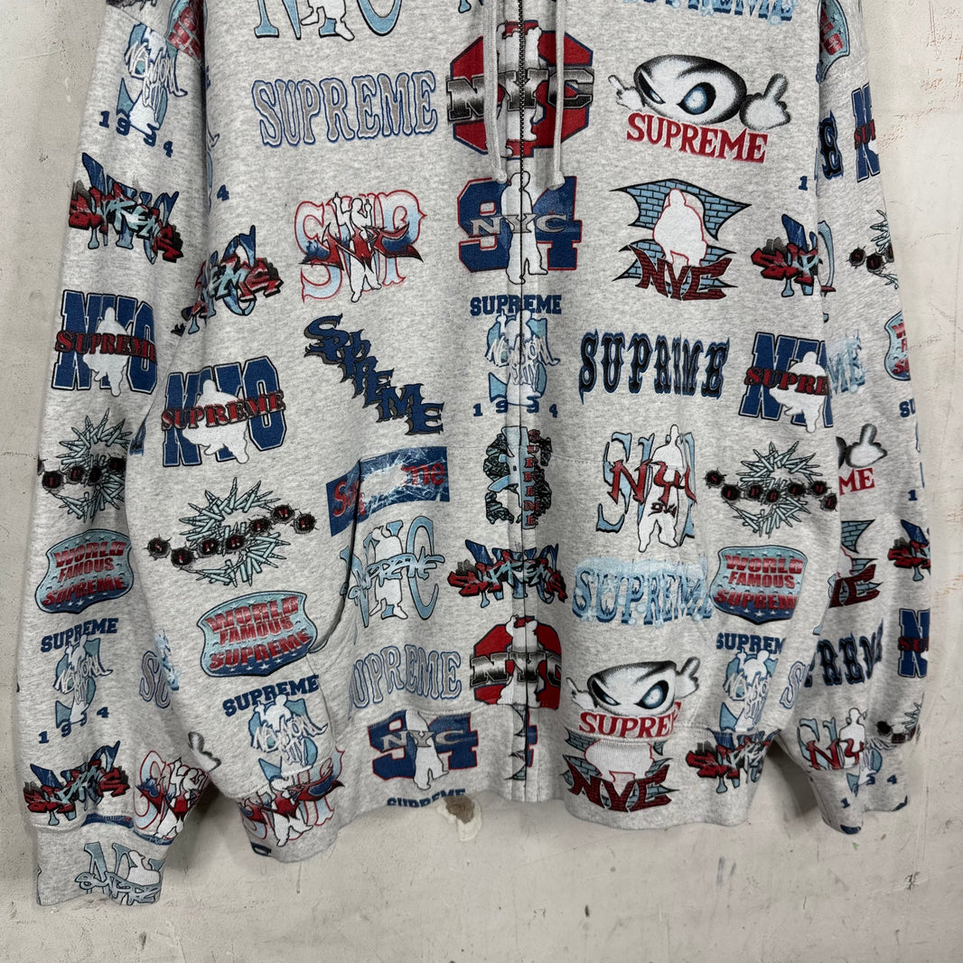 Supreme Multi Logo Zip Up Hoodie