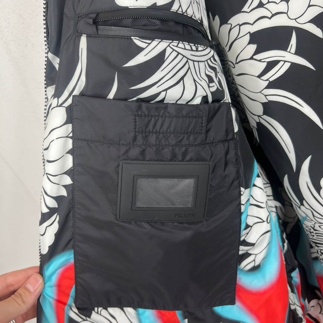 Prada Floral Flame Puffer Jacket