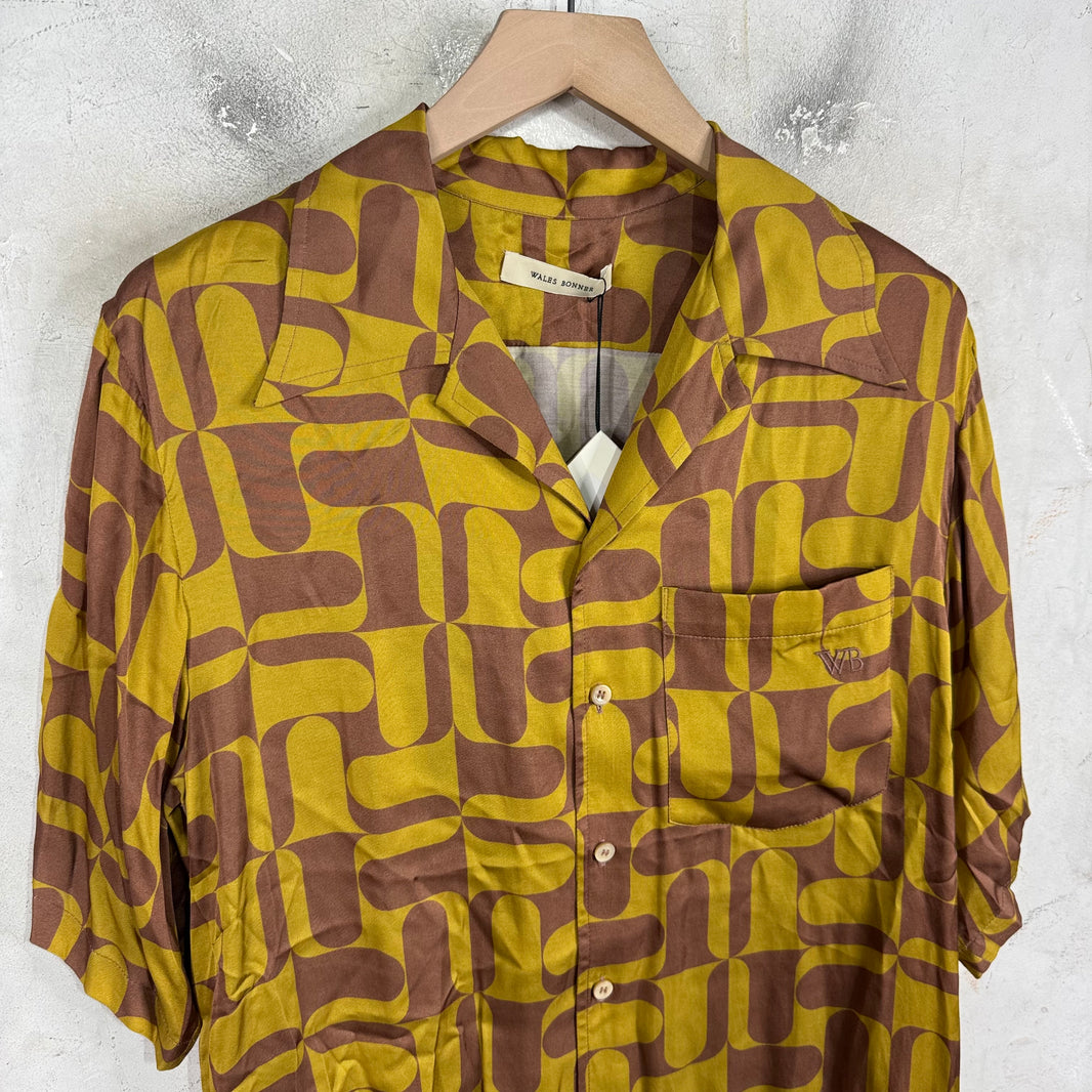Wales Bonner Brown/Yellow Patterned Shirt