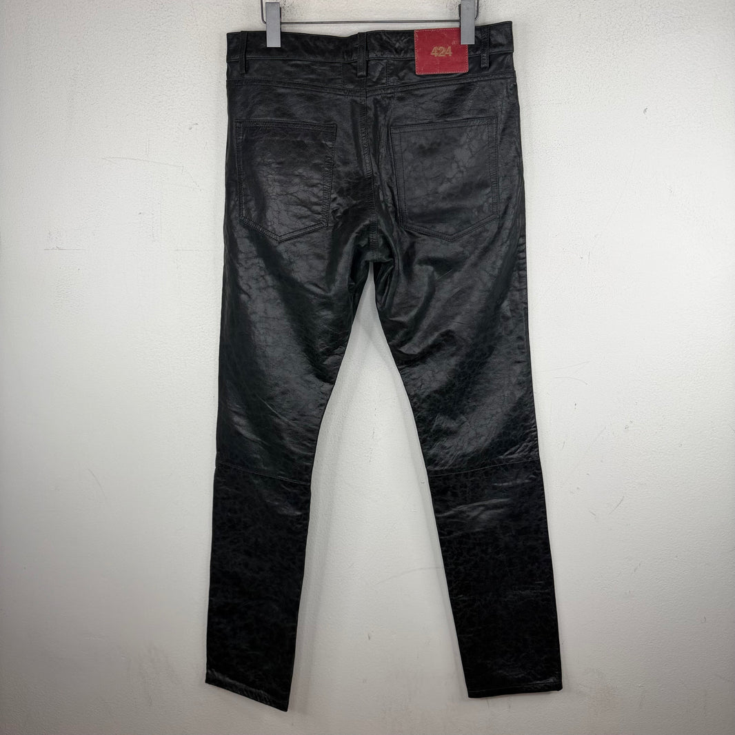 424 Paper Leather Jeans