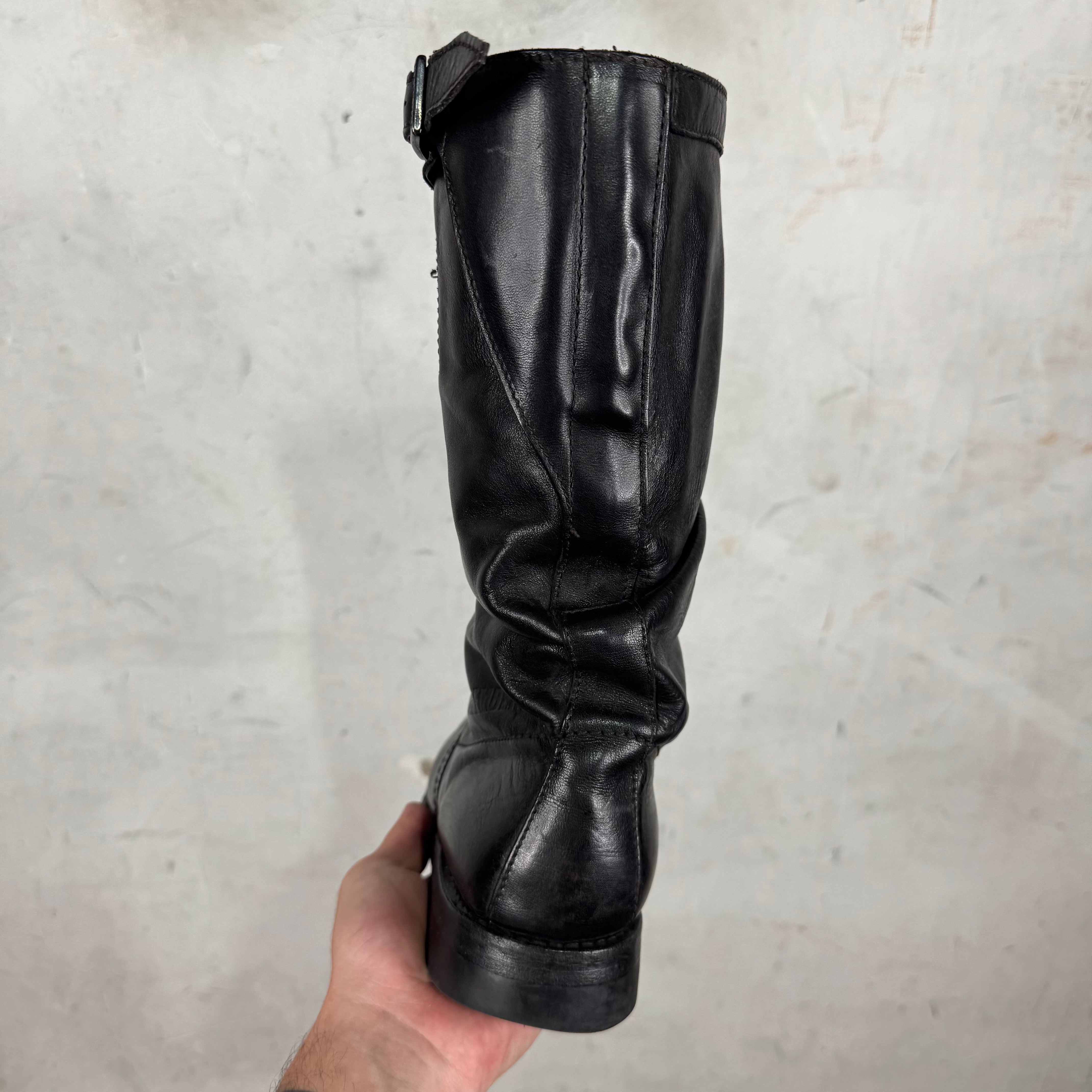Dirk Bikkemberg Black Leather Pull On Boots – www.Lukes.store