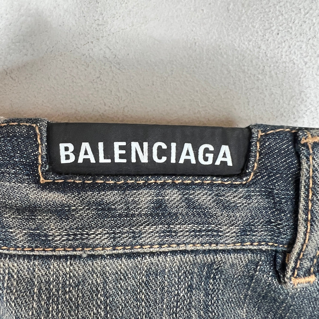 Balenciaga Blue Washed Apron Jeans