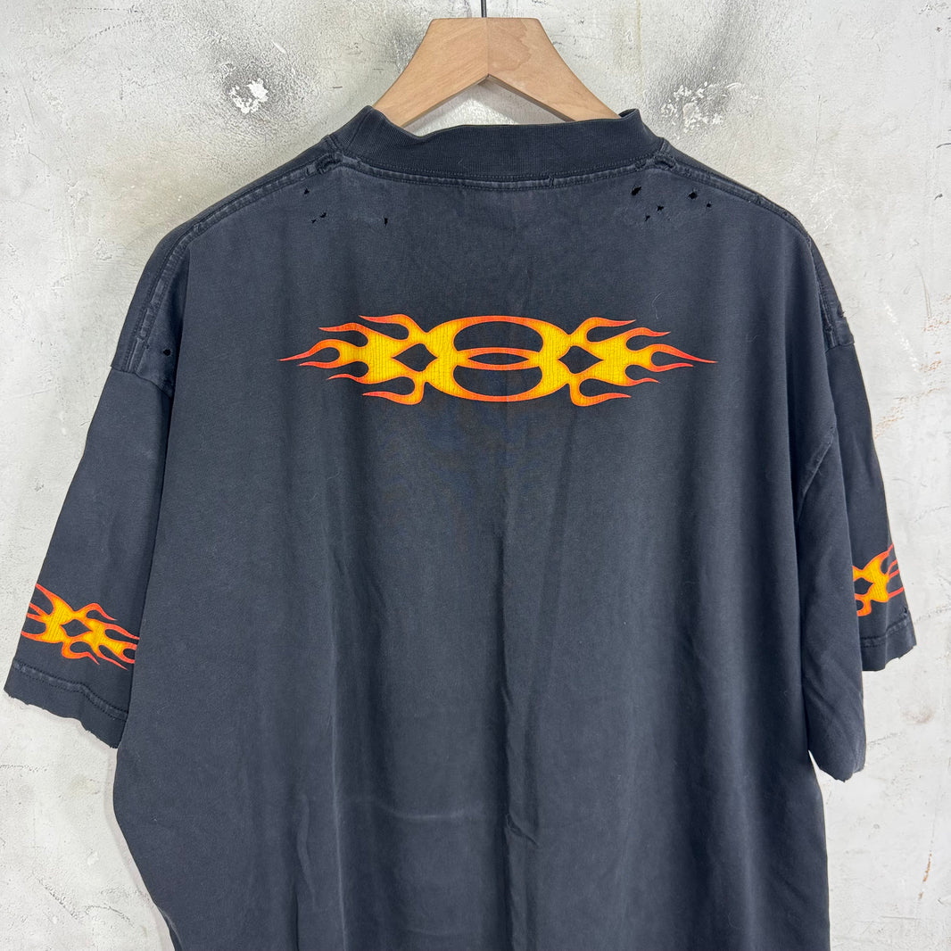 Balenciaga Flaming Unity Distressed T-Shirt