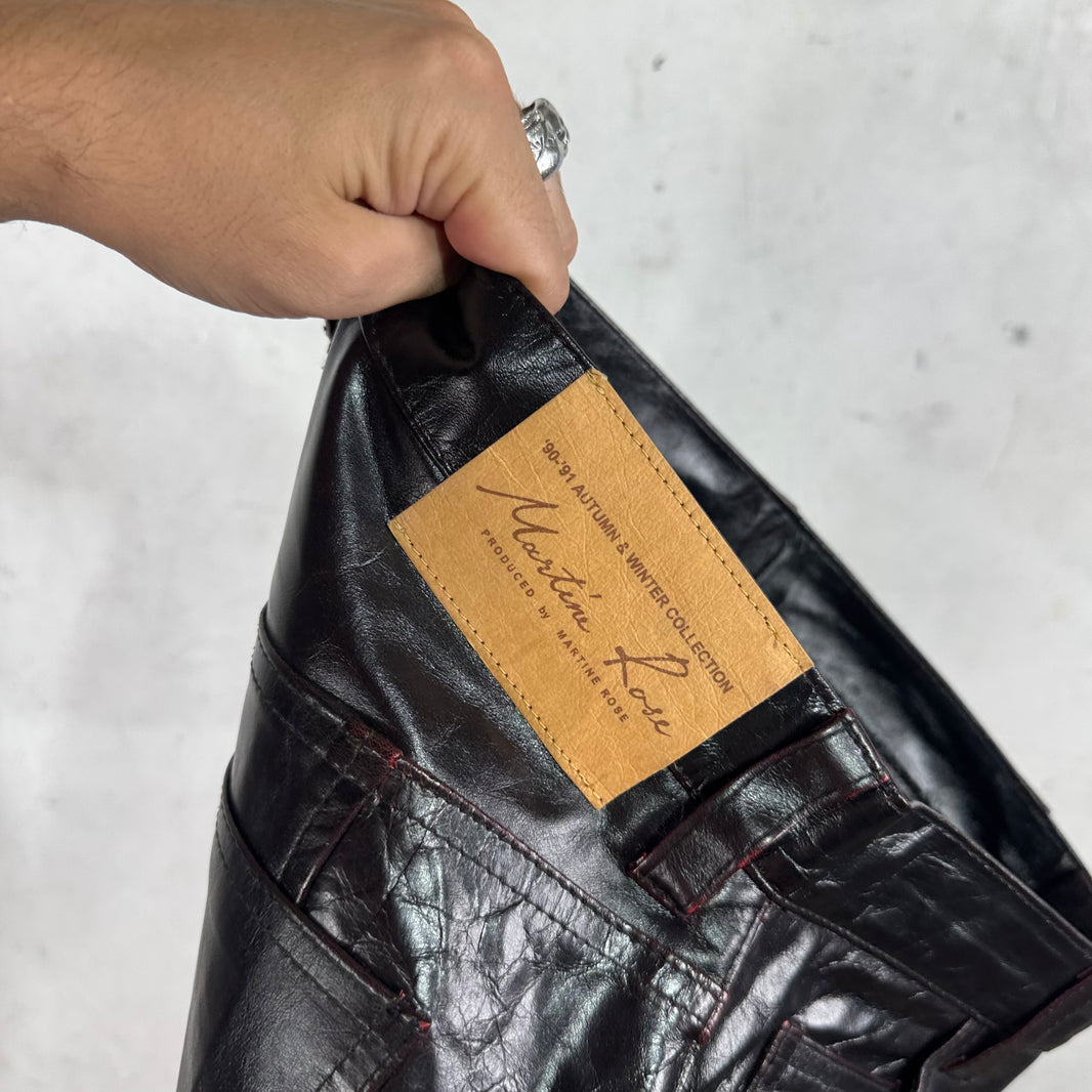 Martine Rose Leather Patina'd Distressed Pants