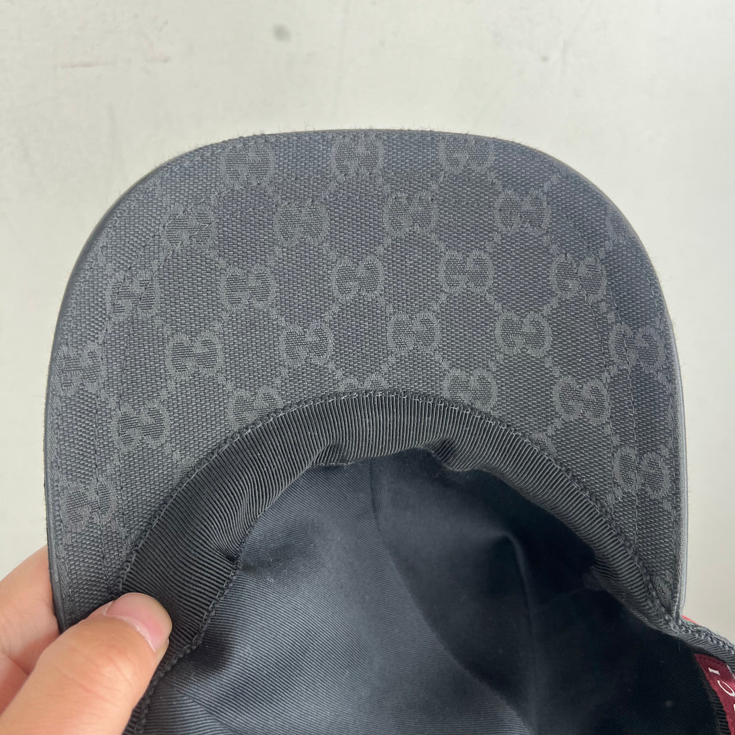 Gucci Black Monogram Web Hat