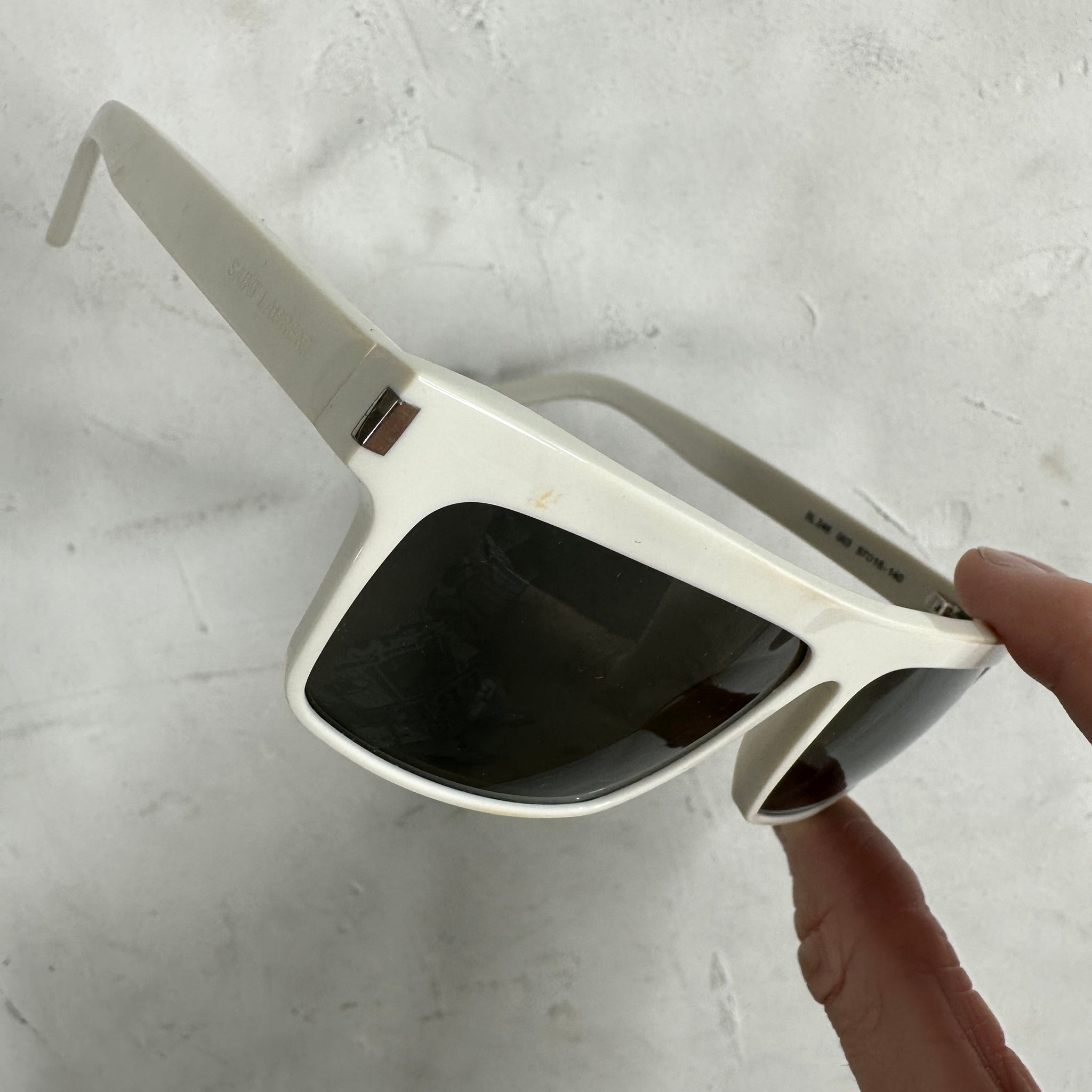 Saint Laurent White Frame Sunglasses