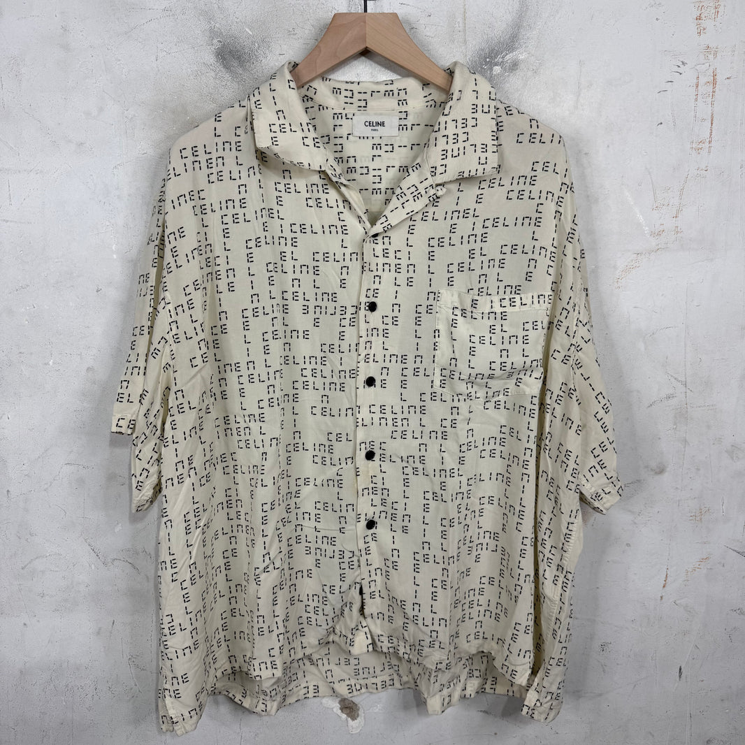 Celine Time Monogram Logo Viscose Shirt