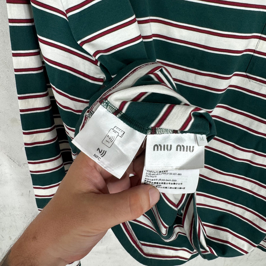 Miu Miu Striped L/S Pocket T-Shirt