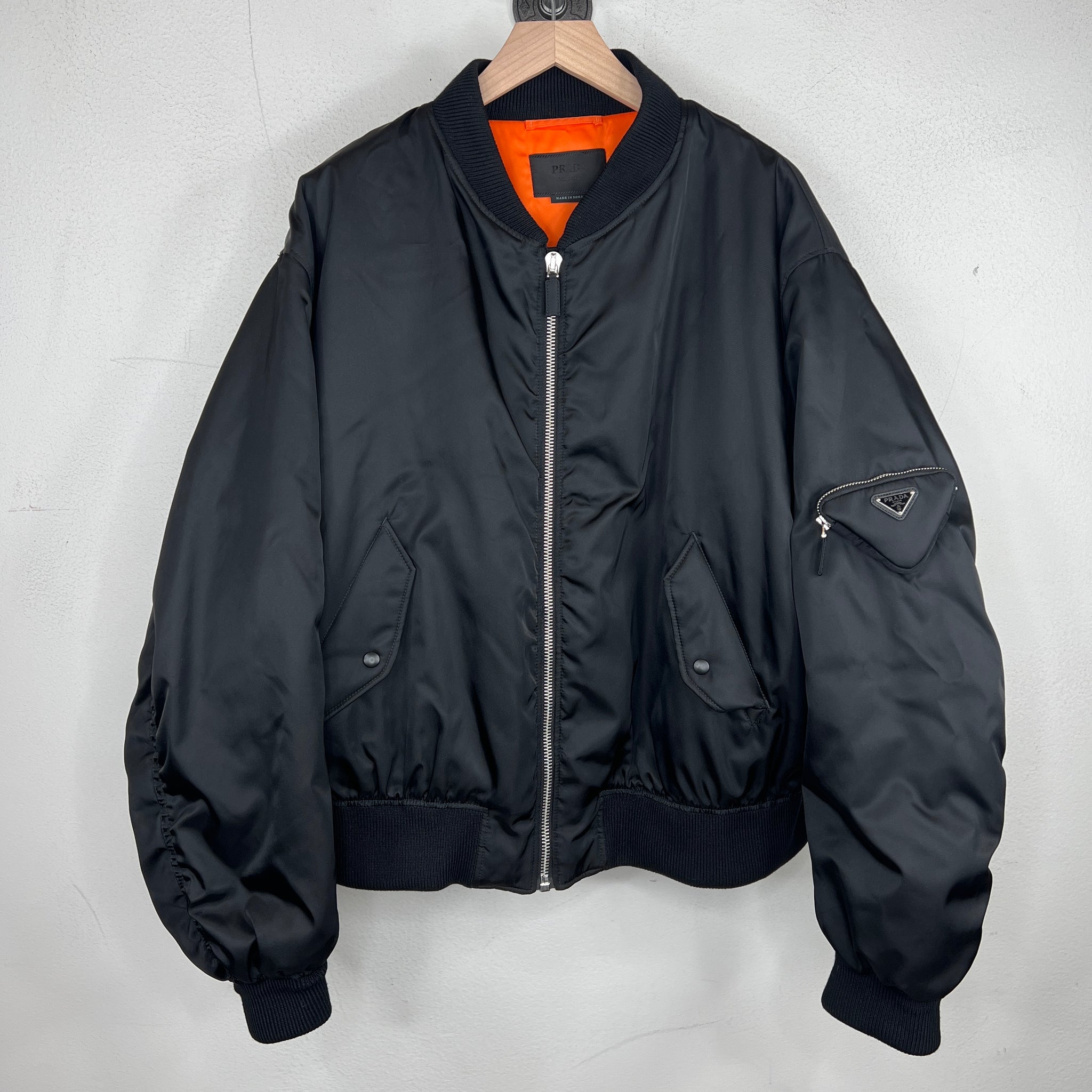 Prada Re-Nylon Black Bomber Jacket