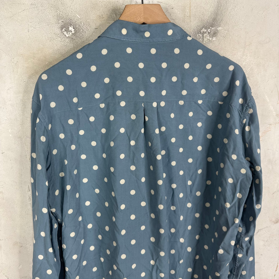 Saint Laurent Runway Blue Polka Dot LS Shirt