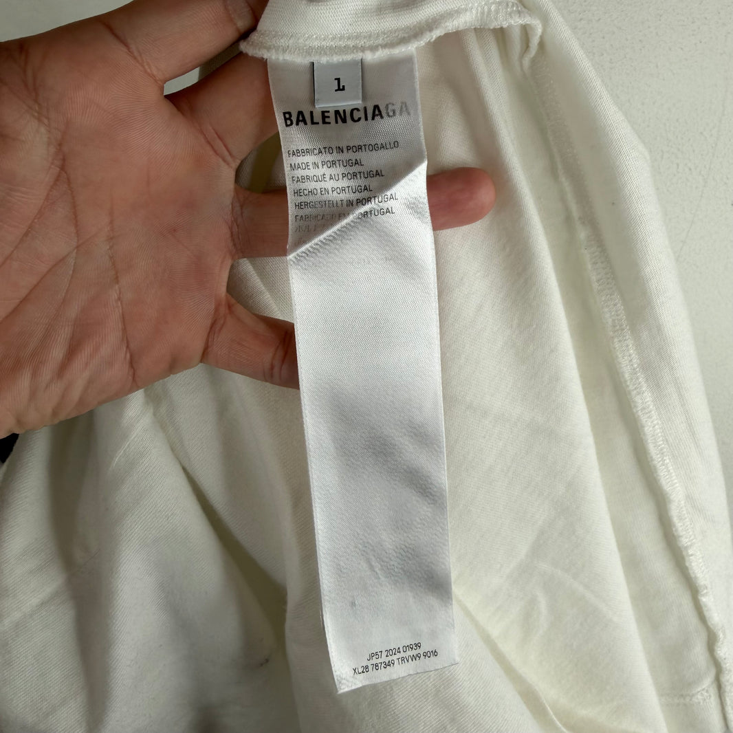 Balenciaga White Basketball Jersey T-Shirt
