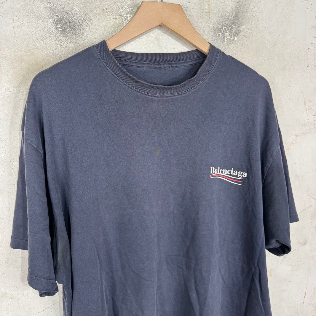 Balenciaga Navy Campaign T-Shirt