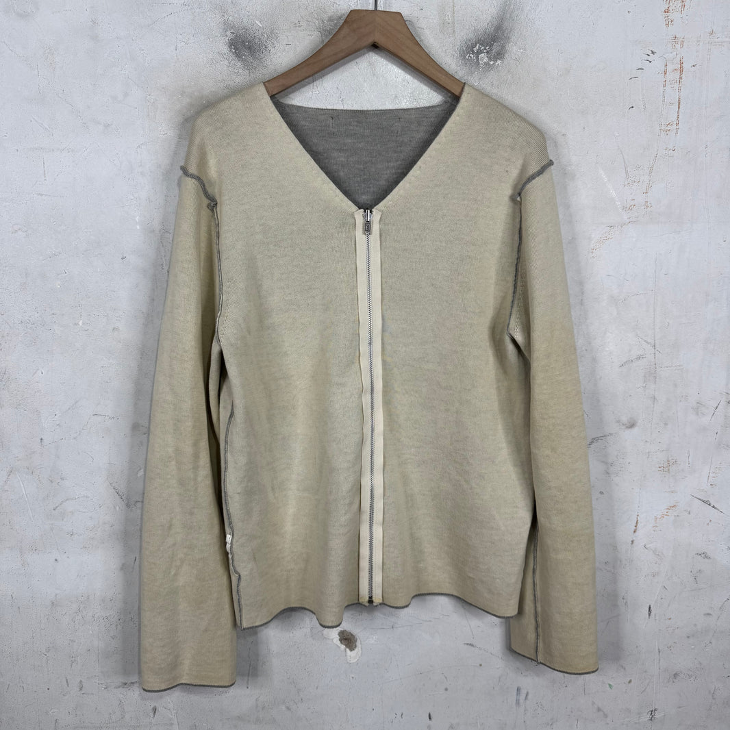 CDG HP "Permission Stop" Reversible Zip Sweater