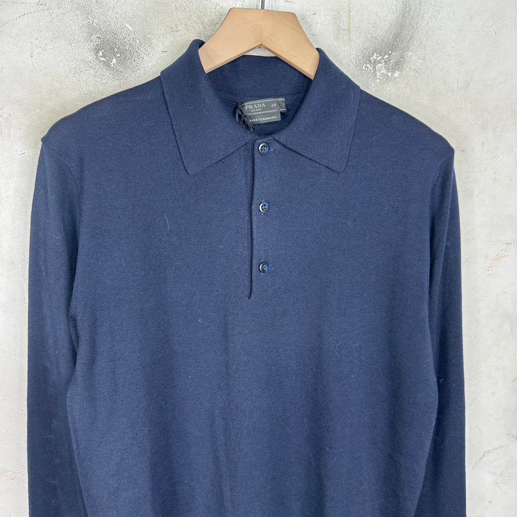 Prada Wool Rugby Polo Sweater
