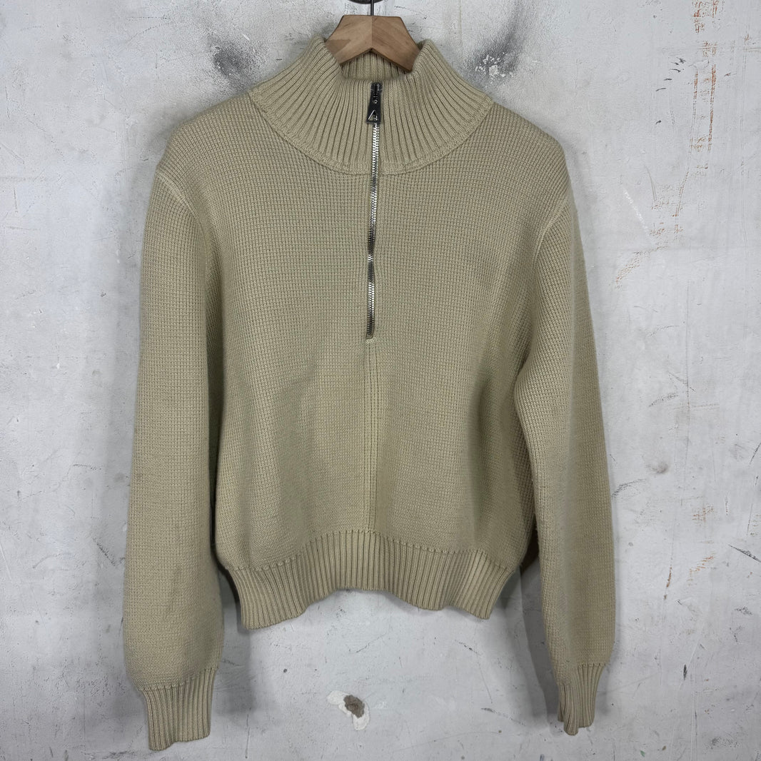 Bottega Veneta Beige Wool Quarter Zip