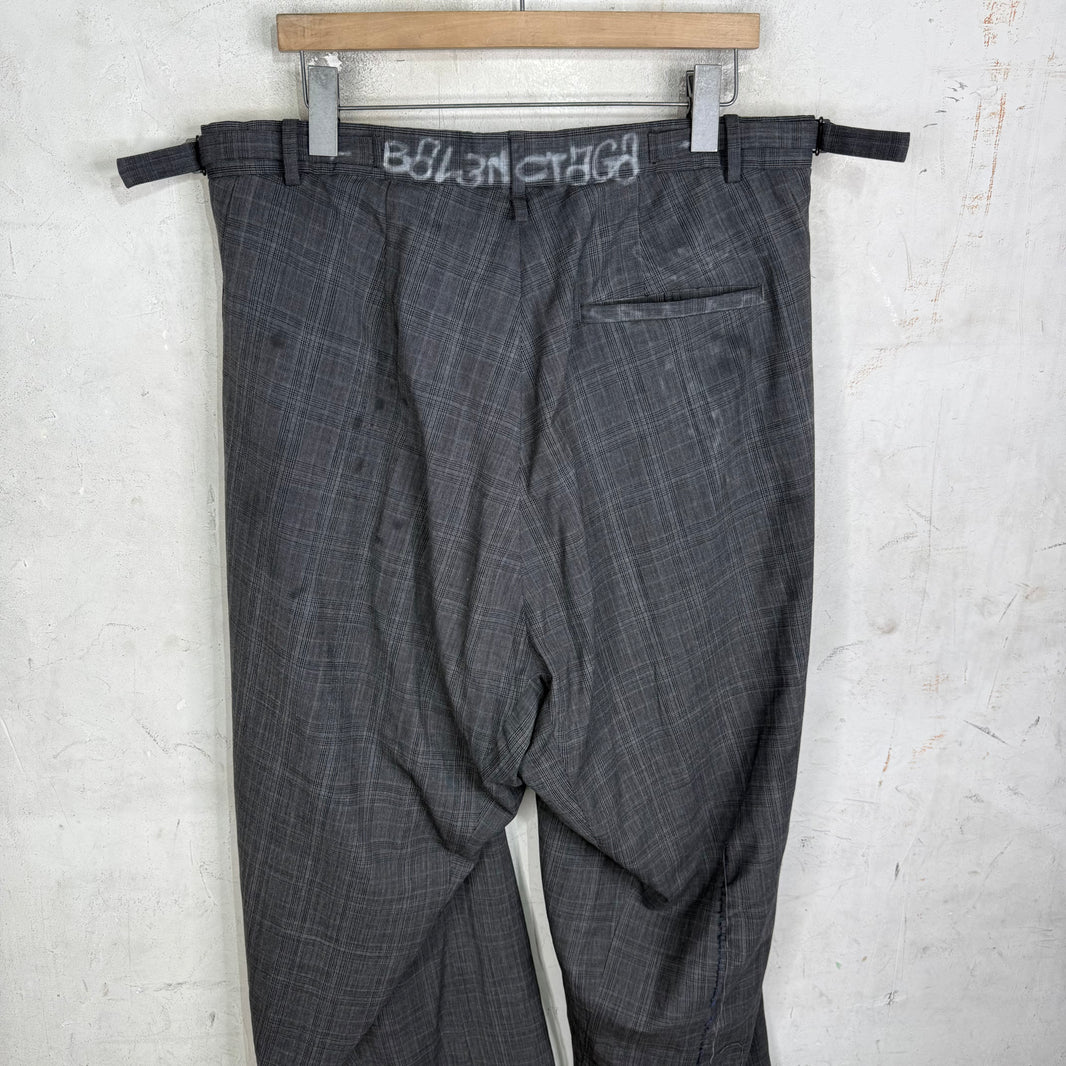 Balenciaga Grafitti Tartan Trousers