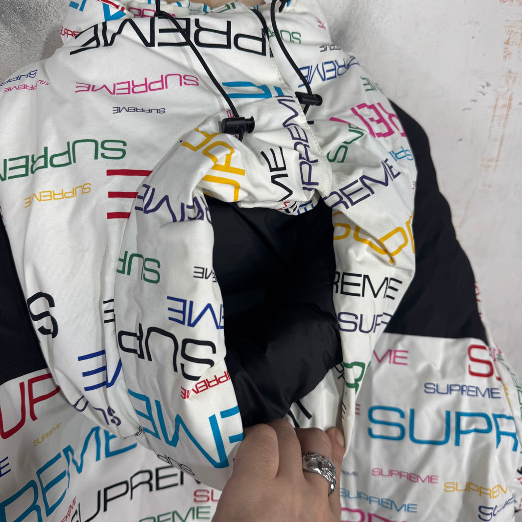 Supreme x TNF Multitcolor Script Puffer Parka Jacket