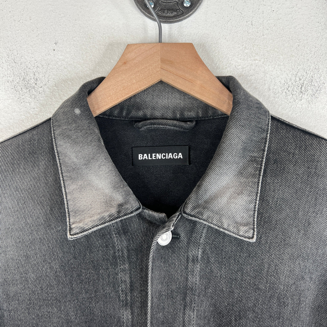 Balenciaga Sample Thin Black Wash Denim Jacket