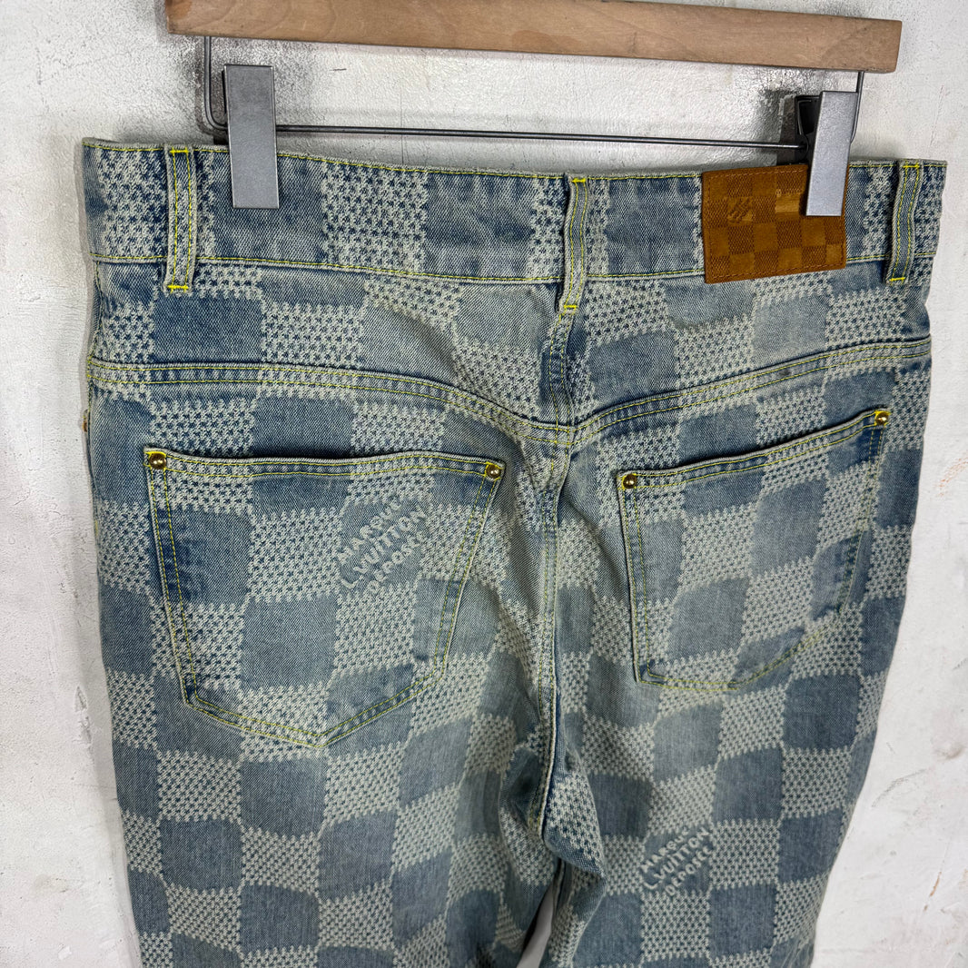 Louis Vuitton Lightwash Damier Skater Jeans