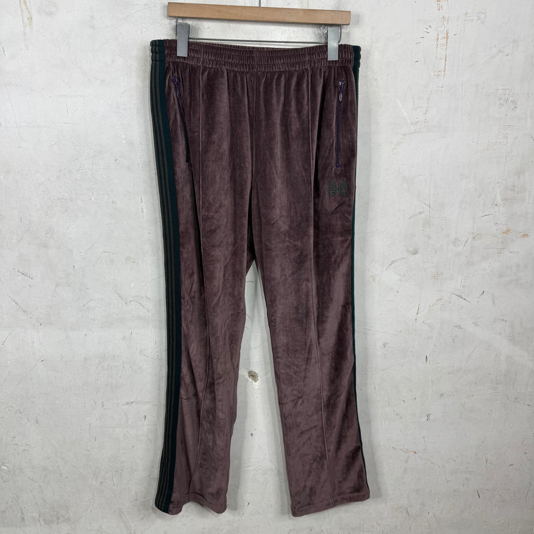 Needles Burgundy Velvet Track Pants