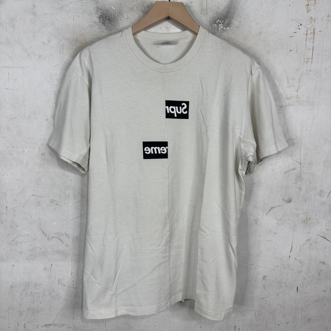 Supreme x CDG White Split Box Logo