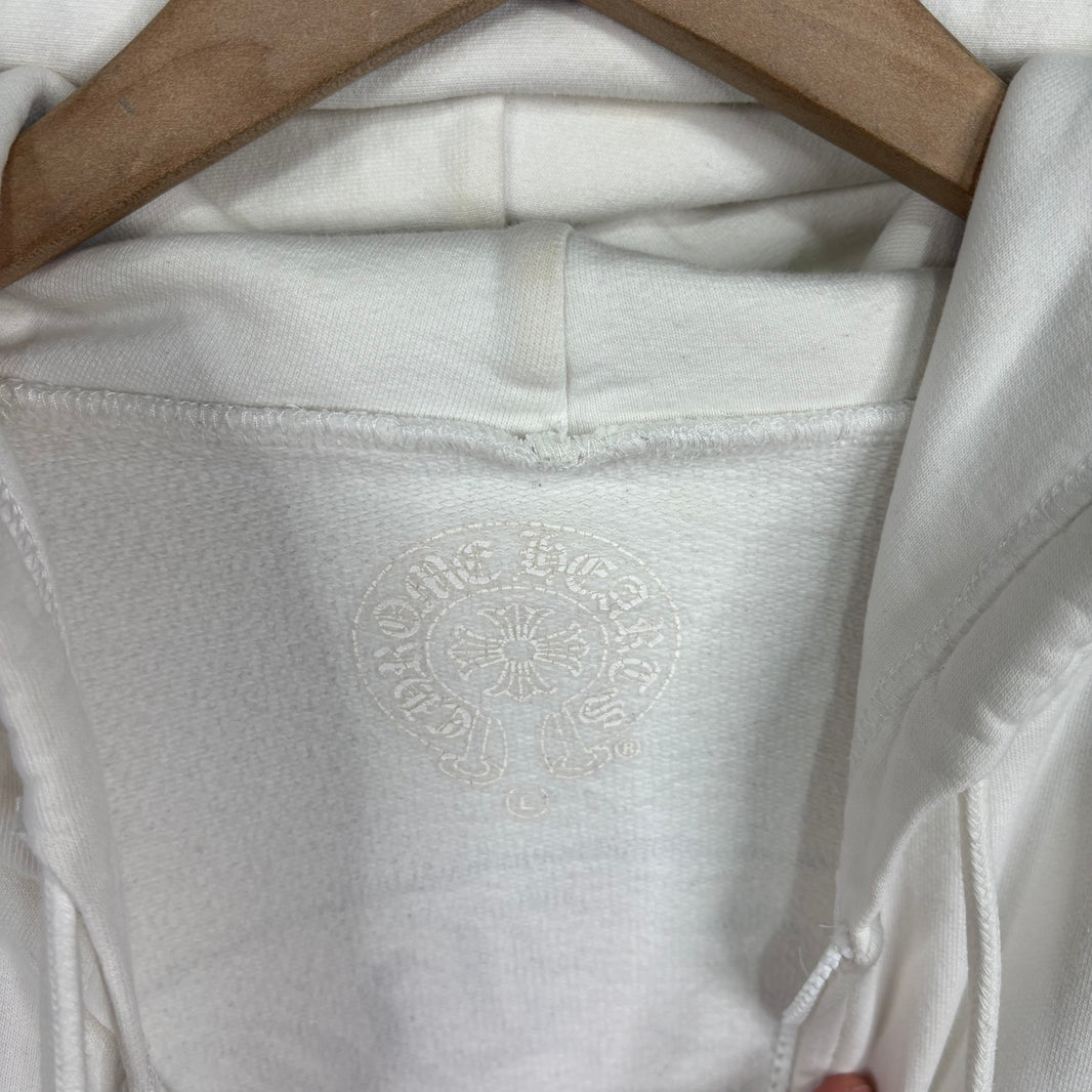 Chrome Hearts Smoked White Floral Horseshoe Zip Hoodie