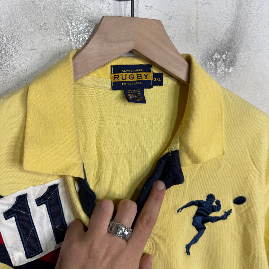 Ralph Lauren Rugby Yellow Diagonal Stripe Polo