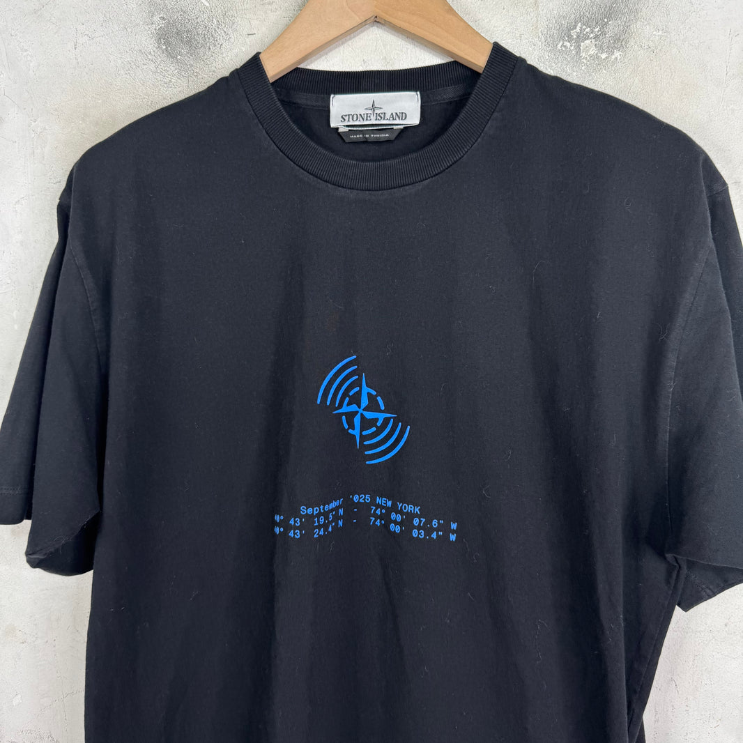 Stone Island Blue Compass Logo T-Shirt