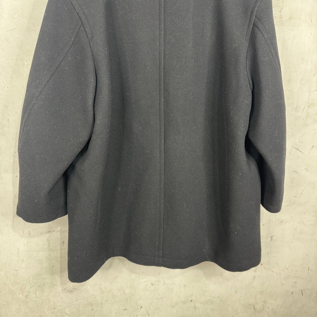 Balenciaga Leather Collared Wool Jacket