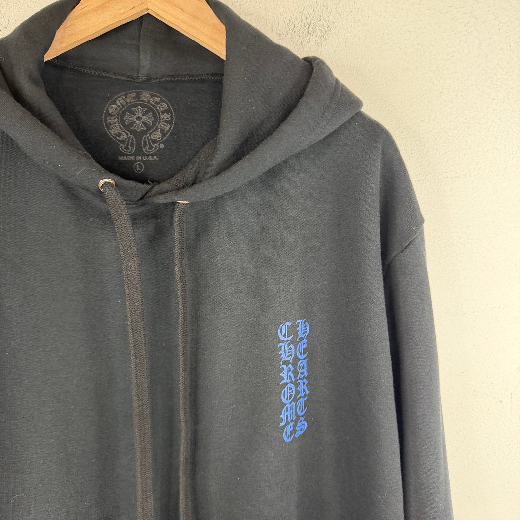 Chrome Hearts Blue Vertical Logo Hoodie