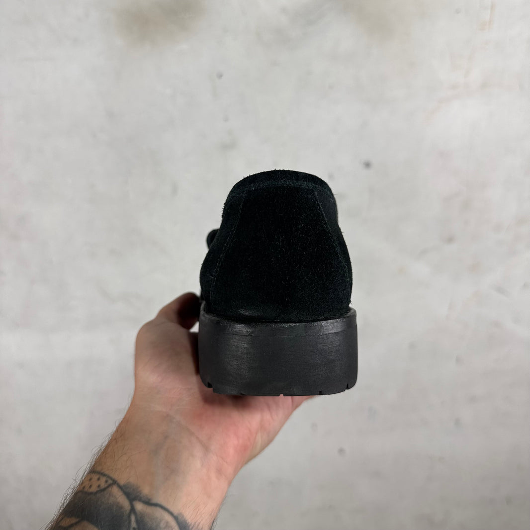 Gucci Black Suede Lug Sole Loafer