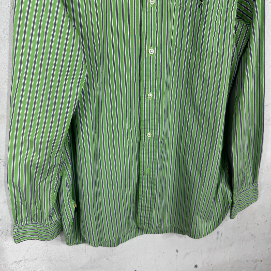 Ralph Lauren Rugby Striped Green Buttoned Shirt