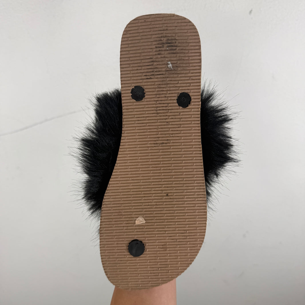 D&G Havaianas Fur Thong Sandals