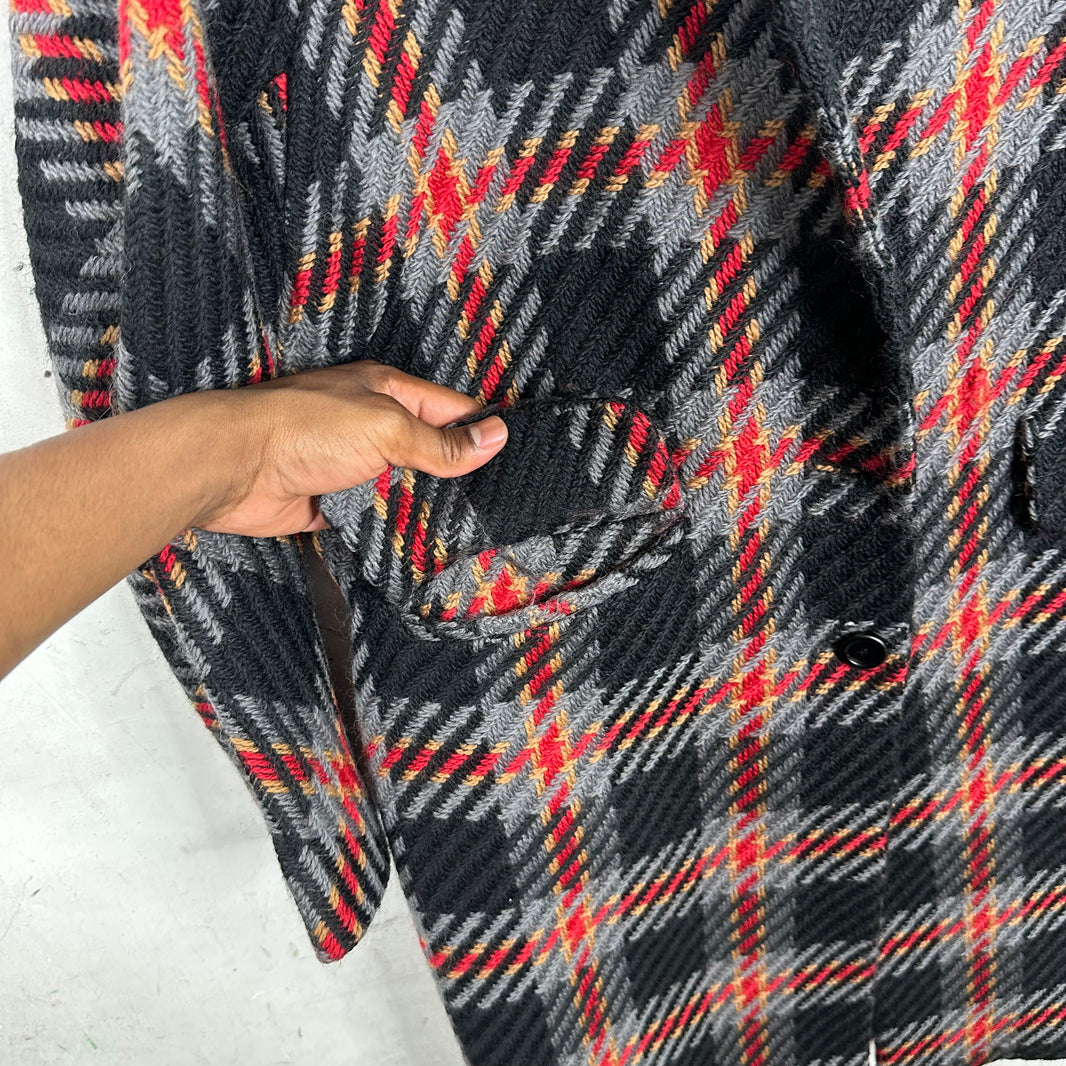 Miu Miu Knit Check Tooth Peacoat