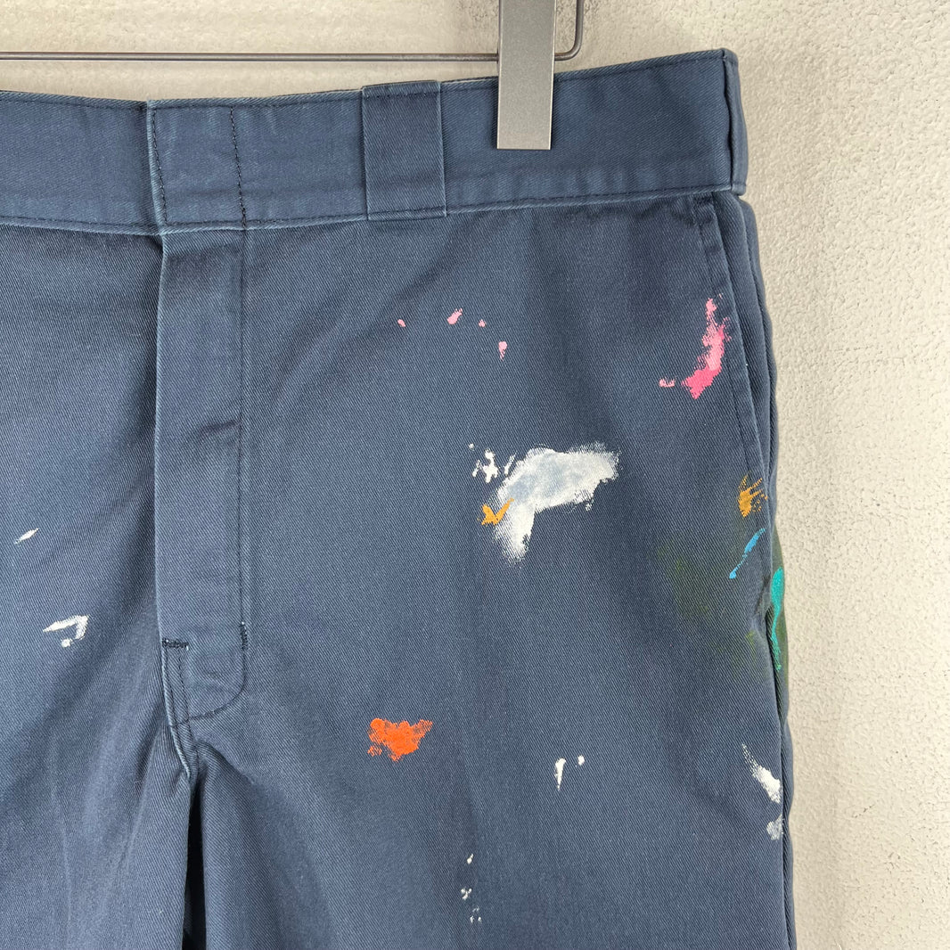 Paly Navy Paint Splatter Junkie Shorts
