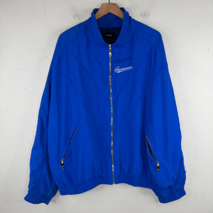 Willy Chavarria Gold Cross Blue Nylon Track Jacket