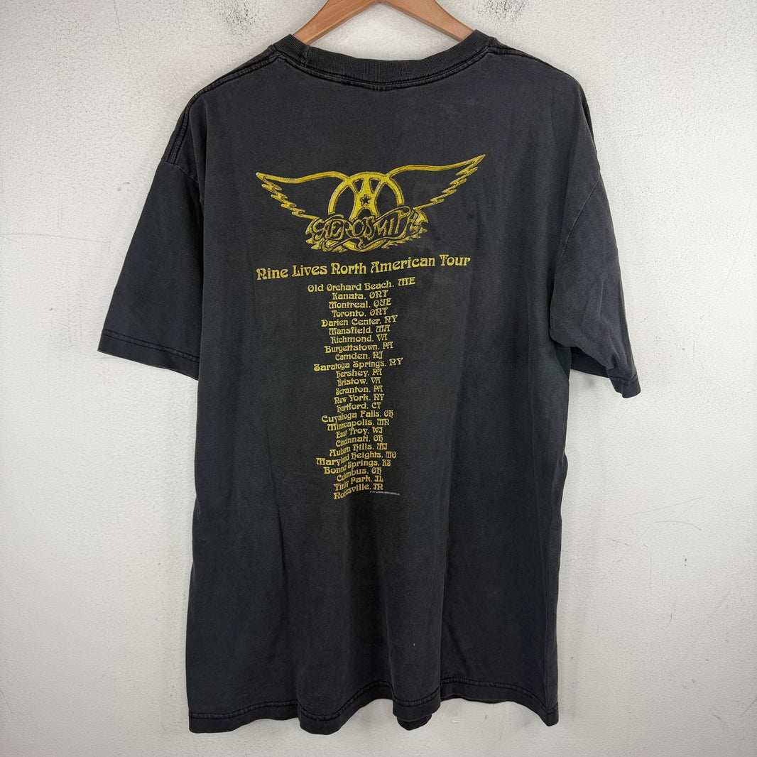 Vintage Faded Aerosmith Nine Lives T-Shirt