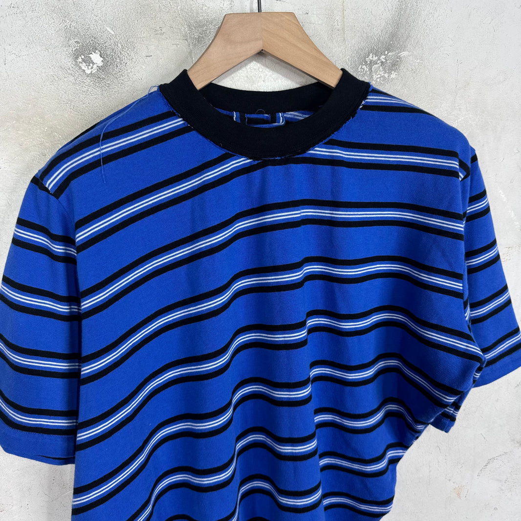 Sacai Blue Striped Asymmetrical T-Shirt