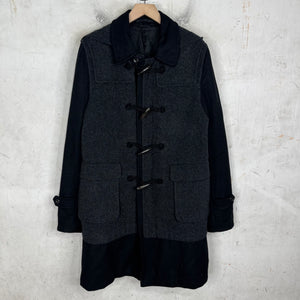 CDG  Homme Plus Wool Clasped Hooded Long Coat